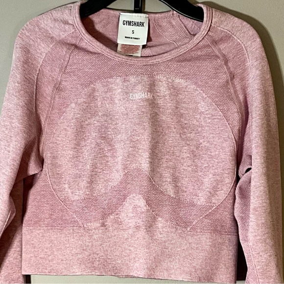 GYMSHARK Pink Flex Sports Long Sleeved Crop Top Size Small - Picture 5 of 7